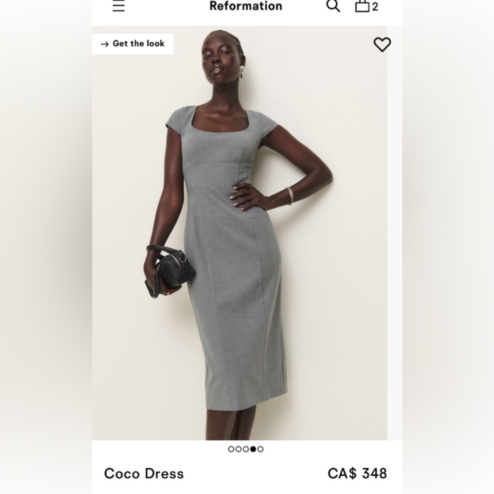 Reformation Gray Coco Midi Dress